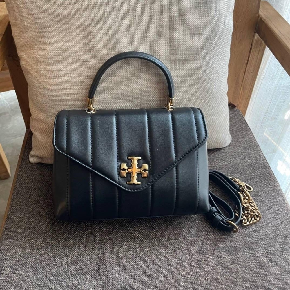 Torybruch small kira Black Quilted Leather Handbag